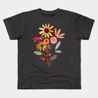 Watercolor Floral Bouquet Kids T-Shirt